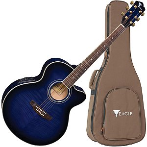 Violao Eletroacústico Eagle CH70F Jumbo BLB Blue Burst