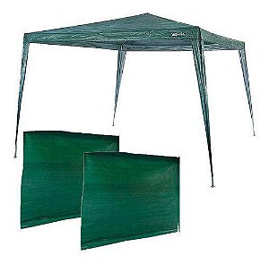 Gazebo Nautika Tenda Praia Green 3x3 Camping + 2 Paredes