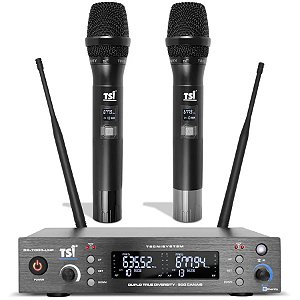 Microfone Sem Fio Duplo De Mão BR-7000 UHF - TSI