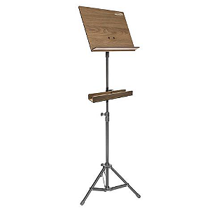 Estante de Partitura Torelli HEP35 Hunter de Madeira com Suporte Inferior para Acessórios