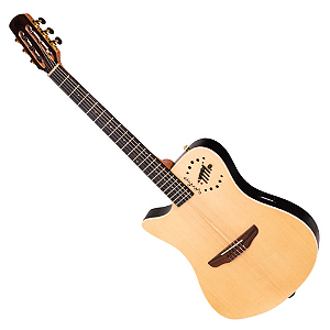 Violão Flat Marquês Nylon Elétrico Vn12 Canhoto Natural Tipo Godin