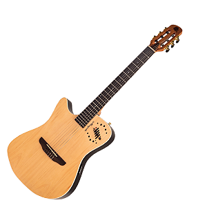 Violão Flat Marquês Nylon Elétrico Vn12 Canhoto Natural Tipo Godin