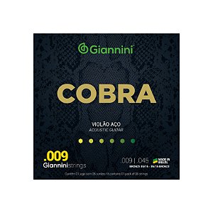 Encordoamento Violão Aço 6 cordas Giannini Cobra Bronze 85/15 GEEWAK (.009 – .045)