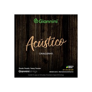 Encordoamento Cavaquinho Giannini Acústico Bronze 65/35 GESCPA (.011 – .029) Pesada