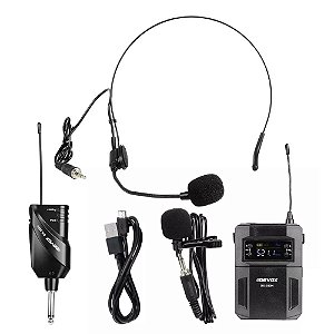 Microfone Sem Fio Dinamico Devox DX380H Headset Lapela UHF
