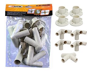 Kit Conectores Reposicao 9 Pecas para Tenda Gazebo 3x3 M Base e Topo