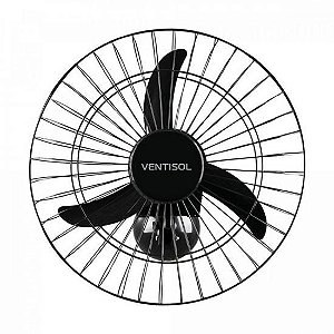 Ventilador de Parede Ventisol Oscilante 50cm Aço Preto Bivolt