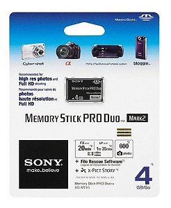 Memory Stick Pro Duo Mark2 Sony 4gb Ms-mt4g Original