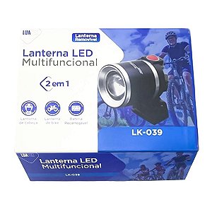 Lanterna de Led Multifuncional Cabeça e Bike 2 em 1 LK-039 Lua Tek