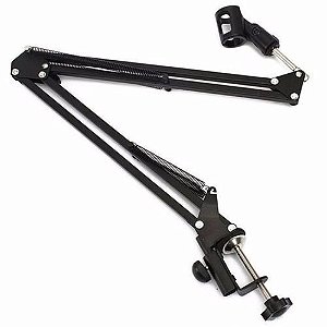 Suporte P/ Microfone Arcano Articulador C/ Prendedor De Mesa