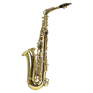 Saxofone Alto As 200 Laqueado Dourado Com Case New York