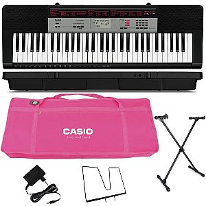 Kit Teclado Casio Ctk1500 Musical 5/8 Completo Rosa
