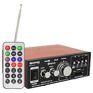 Amplificador Receiver Soundvoice RC02-BT 60w Rms 4 Canais Usb Bluetooth