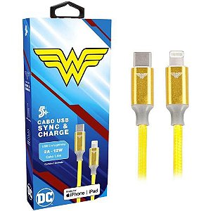 Cabo USB-C Para Lightning Wonder Woman 1,5m 5+