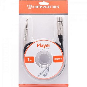 Cabo para Microfone Hayonik Player XLR(F) X P10 1m Preto