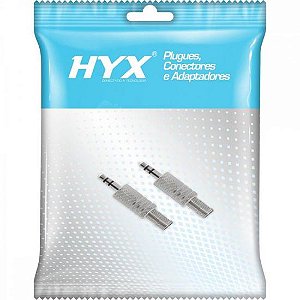 Conector P2 Estéreo Niquelado HJ037S Prata HYX - PCT / 2