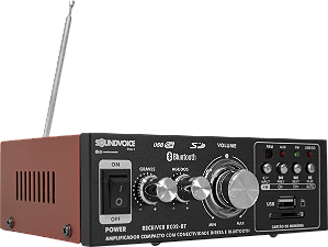 Amplificador Receiver Soundvoice RC02BT 60W RMS USB Bluetooth