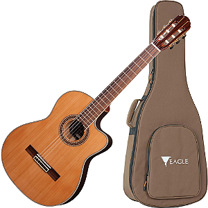 Violão Eletroacústico Eagle Emn860c Natural Nylon Eq Promix
