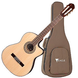 Violão Eletroacústico Eagle Emn880c Nylon Clássico Cutaway