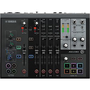 Mesa De Som Interface Yamaha AG08 Streaming Preta