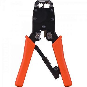 Alicate para Crimpar RJ11/RJ12/RJ45 com Catraca W ATC01 Laranja HYX