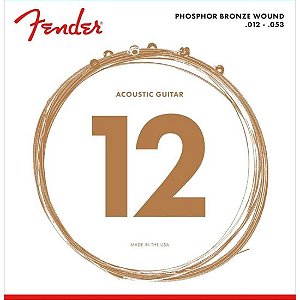 Encordoamento Fender .012 60L Para Violão Aço Bronze Fosforoso