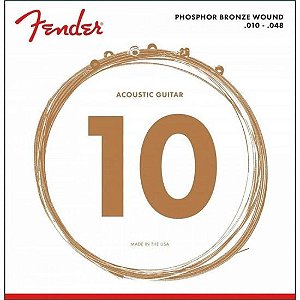 Encordoamento Fender .010 60Xl Para Violão Aço Bronze Fosforoso