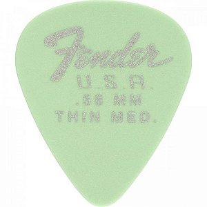 Kit 12 Palhetas Fender Dura-Tone 0.58 Thin Medium Surf Green