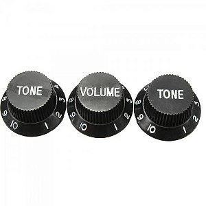 Set De Knobs Fender Vtt Para Guitarra Stratocaster Preto