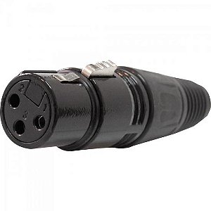 Plug XLR Canon Fêmea JCCN0013 Preto Storm - PCT / 10