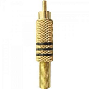 Plug RCA Macho 6/7mm Com Mola 3FXA Tarja Preta Genérico Storm - DEZ / 10