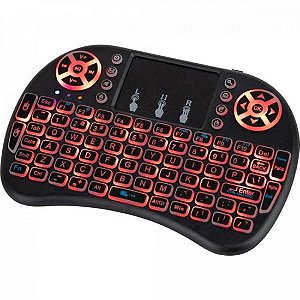 Mini Teclado Exbom BK-BTI8LED Com Touchpad Wireless