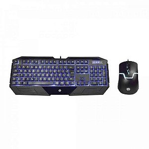 Kit Teclado e Mouse USB GK1100 Preto HP
