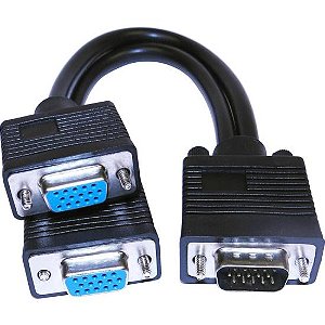 Cabo VGA HD15 Macho x 2 VGA HD15 Fêmea Storm