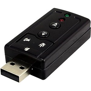 Adaptador USB Para Fone e Microfone 7.1 5+