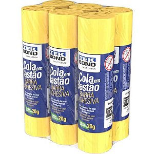 Cola Bastão Escolar Shirink 20g Pacote Com 6 Tekbond