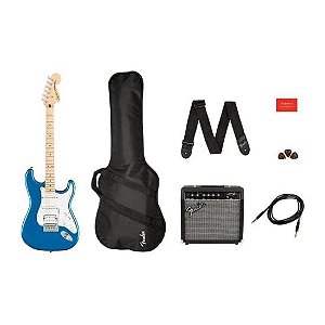 Kit Guitarra Squier Stratocaster Affinity HSS Pack Lake Placid Blue