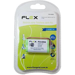 Bateria Universal Telefone Sem Fio 2,4V AA 600mAh FX-65U Flex