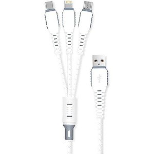 Cabo Turbo 3x1 1,2m Branco Flex
