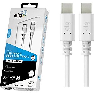 Cabo Reversível USB Tipo C TC2TC Branco ELG
