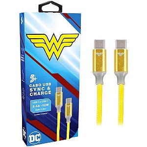 Cabo USB-C Para USB-C Wonder Woman 1,5m 5+