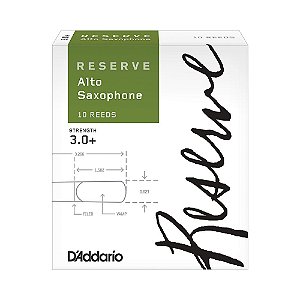 Palheta Sax Alto 3.0+ (10 Peças) D Addario Reserve DJR10305