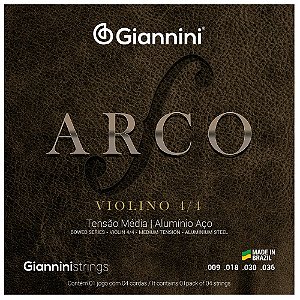 Encordoamento Violino 4/4 Giannini Arco Alumínio Aço GEAVVA Média