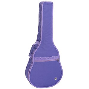 Capa Bag Para Violão Clássico / Folk Nylon Lilás Acolchoada