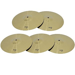 Kit 5 Pratos De Ataque Para Bateria 16" Liga De Aço New York