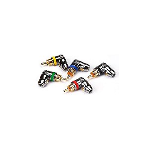 Plugue RCA Angulado 90º Macho 5 Unidades D Addario RTRCAP5