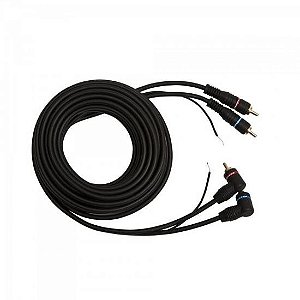 Cabo 2 X 2 RCA Com Fio Terra Gold Plug 90° 5M Preto Storm