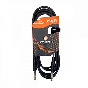 Cabo Para Instrumentos Player P10 Injetado 3m Preto Hayonik