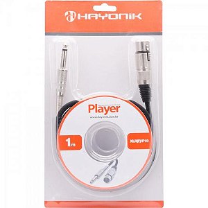 Cabo Para Microfone Player XLR(F) X P10 1m Preto Hayonik
