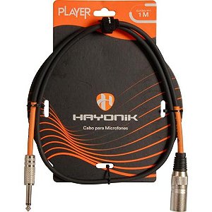 Cabo Para Microfone Player XLR(M) X P10(M) 1m Preto Hayonik